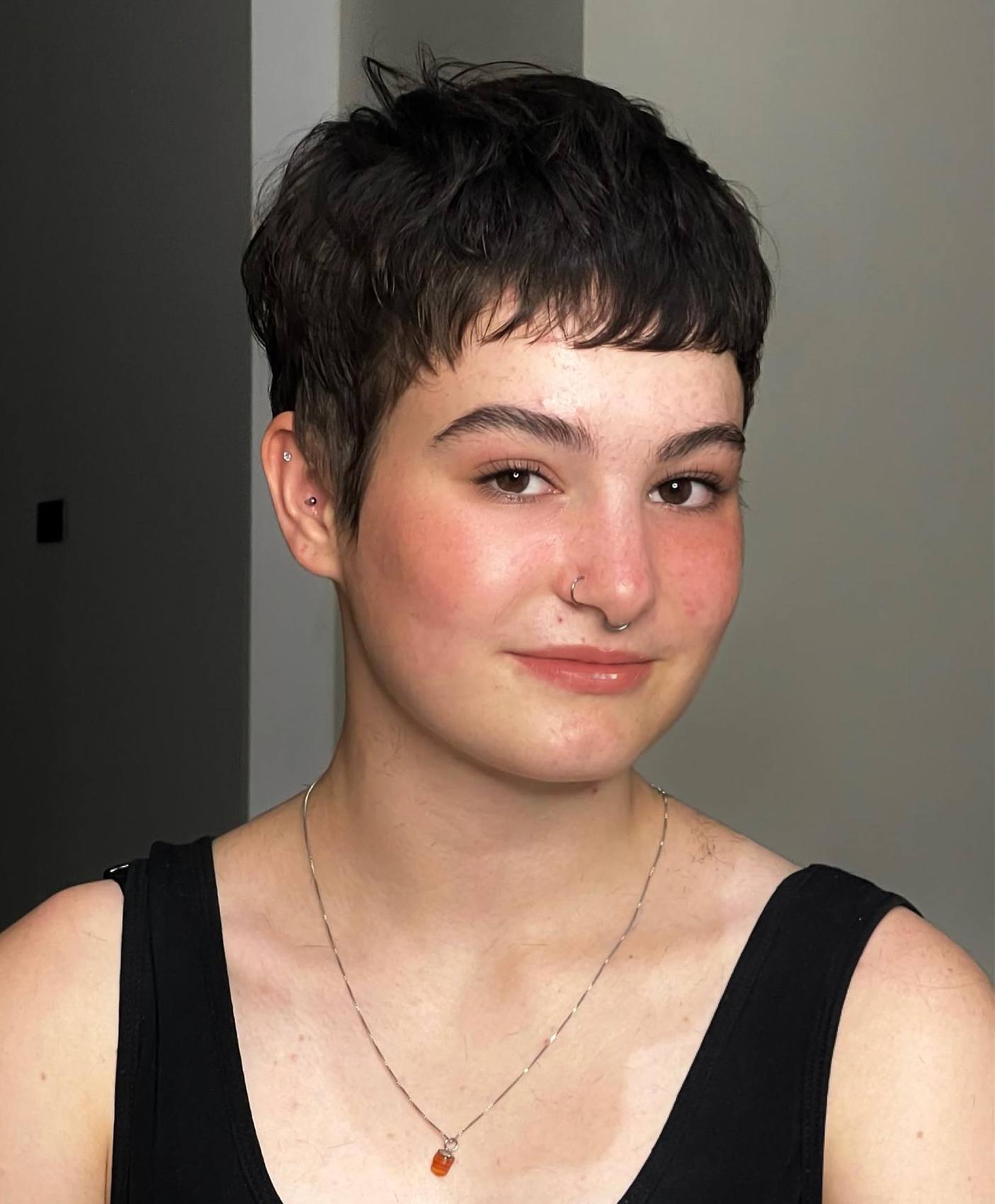 Round Face and Extra-Short Pixie Cut